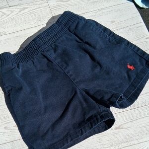 Navy Blue Shorts with Red Logo